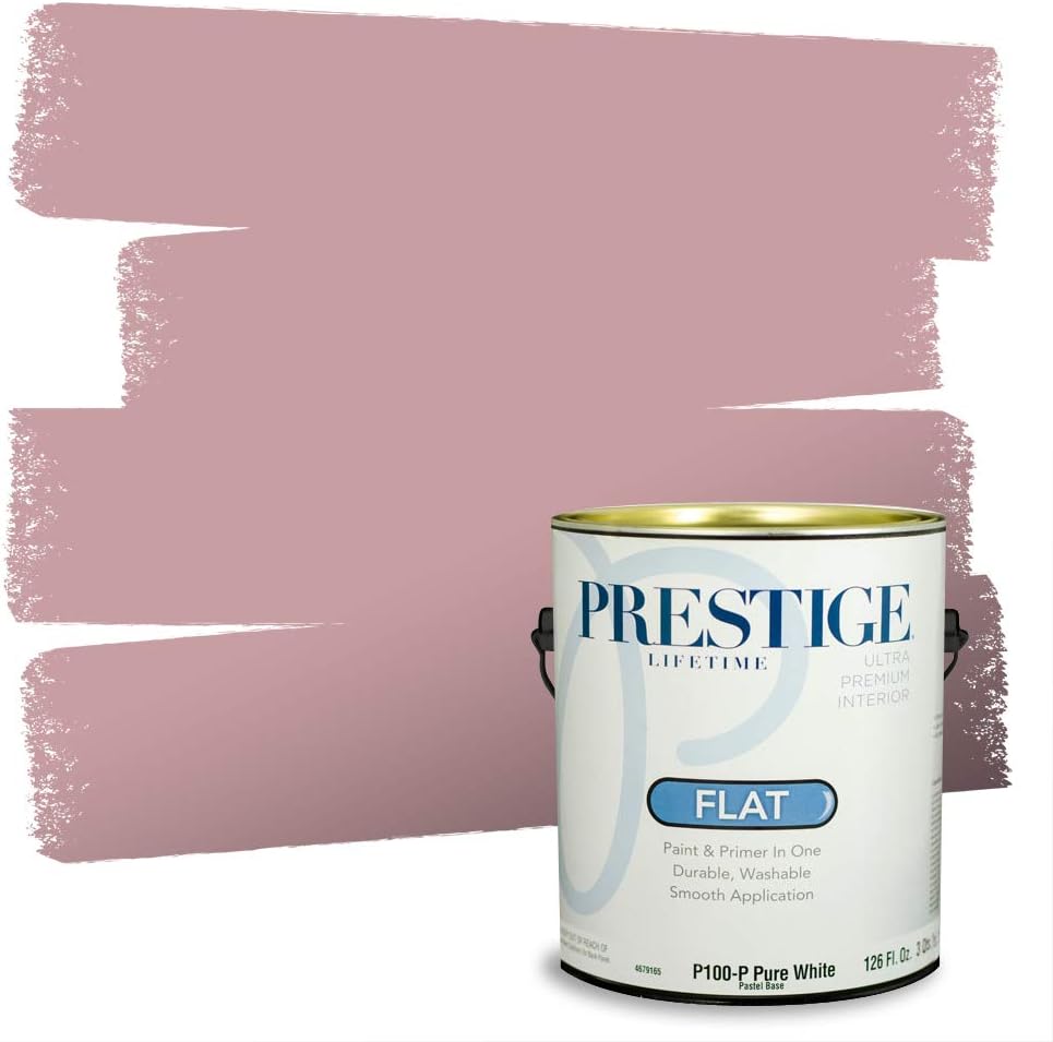 PRESTIGE E500-P-SW6303 Exterior Paint and Primer in One, 1-Gallon, Semi-Gloss, Comparable Match of Sherwin Williams Rose Colored, 1 Gallon, SW17-Rose
