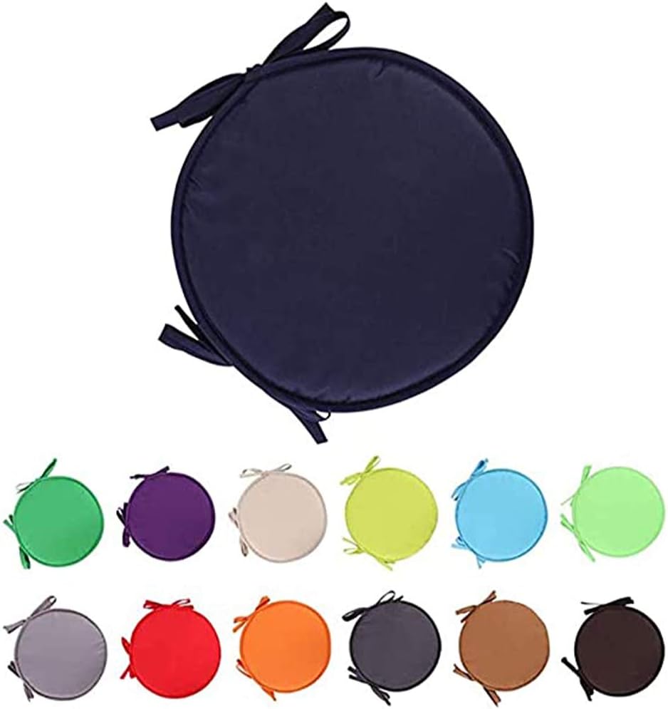 Indoor/Outdoor Chair Pads Round Seat Cushions Garden Patio Home Cushions - Diameter 38cm (2pcs,Red)