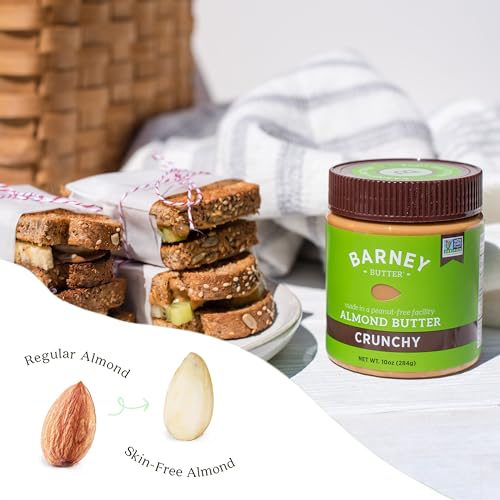 Barney Butter Almond Butter, Smooth, 16 Ounce Jar, Skin-Free Almonds, No Stir, Non-GMO, Gluten Free, Keto, Paleo, Vegan