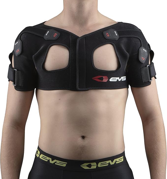 EVS SB05 Dual Shoulder Brace, Compression Fit, w/X-Straps, Medical Grade | Compression support with X-strap stabilization, Breathable Adjustable Fit, for motocross, MTB and off-road riding