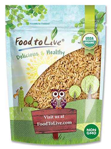Food to Live Organic Brown Basmati Rice, 20 Pounds Non-GMO, Whole Long-Grain Rice Variety, Fragrant, Kosher, Vegan, Bulk. Less Starch Content. High in Dietary Fiber. Great for Making Stir-Fries