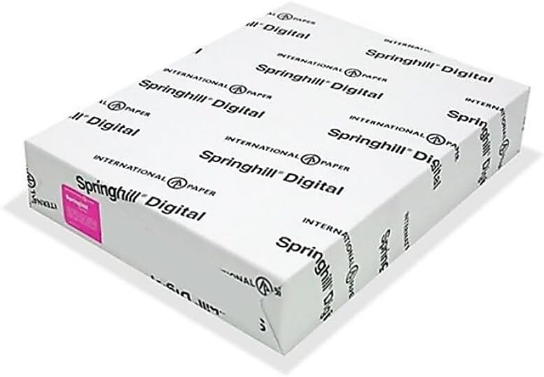 Springhill White 8.5” x 11” Cardstock Paper, 90lb, 163gsm, 250 Sheets (1 Ream) – Premium Lightweight Cardstock, Printer Paper with Smooth Finish for Greeting Cards, Flyers, Scrapbooking – 015101R
