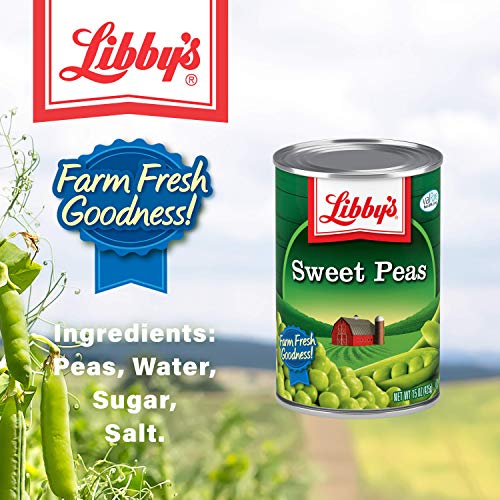 Libby's Sweet Peas Cans, 15 Ounce (Pack of 12)
