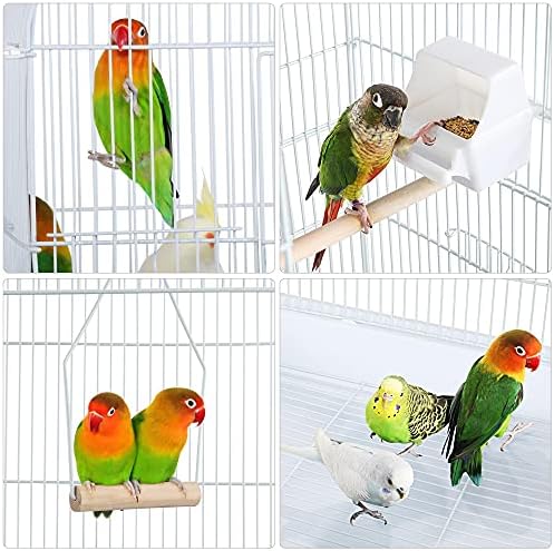 Yaheetech 64'' Open Top Bird Cage for Parakeets & Cockatiels, Black | Detachable Rolling Stand, Easy-clean Slide Tray, Multi-door Access, 3/8" Bar Spacing, Indoor/Outdoor Use