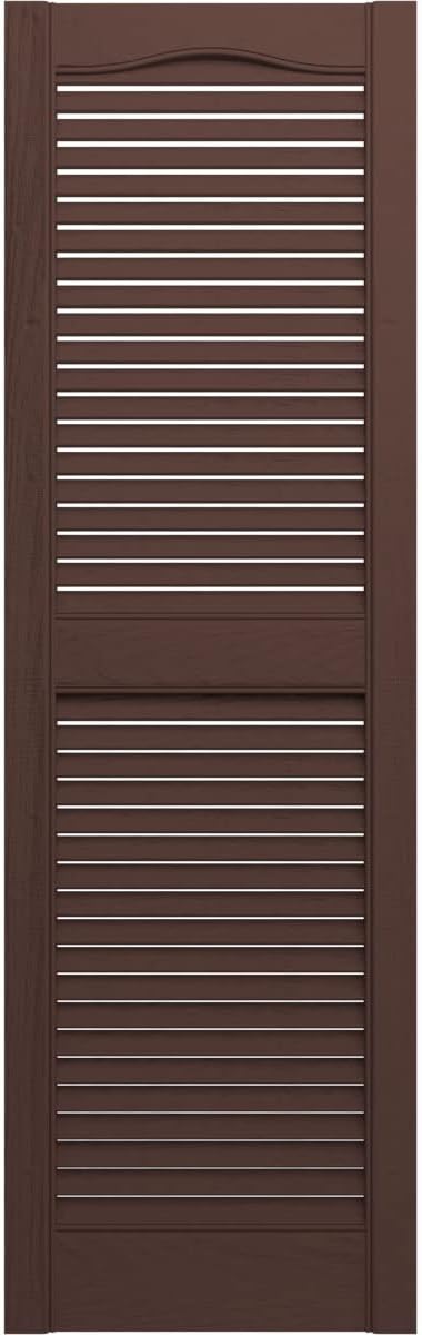 Ekena Millwork Lifetime Vinyl LL1S14X03900FB Standard Cathedral Top Center Mullion, Open Louver Vinyl Shutters
