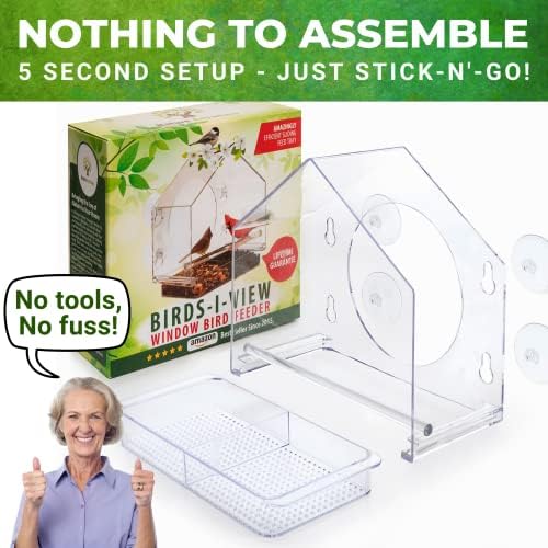 Window Hummingbird Feeder, Suction Cup, Hummingbird Feeders for Outdoors | leak proof with sealing gasket included, bee and wasp proof flowers