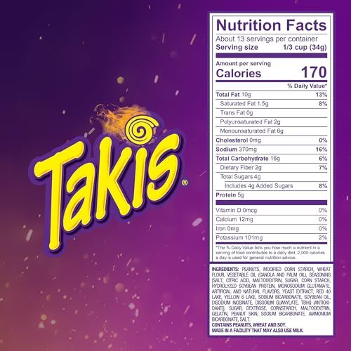 Takis Fuego Hot Nuts 12 pc / 3.2 oz Snack Size Box, Hot Chili Pepper & Lime Flavored Extreme Spicy Double-Crunch Peanuts