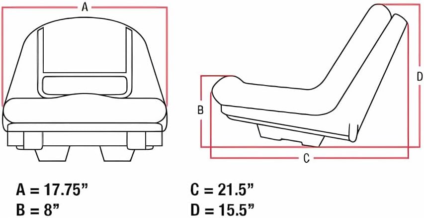 GY20496 High Back Seat Fits John Deere L100 L118 L120 L130 G110 D120