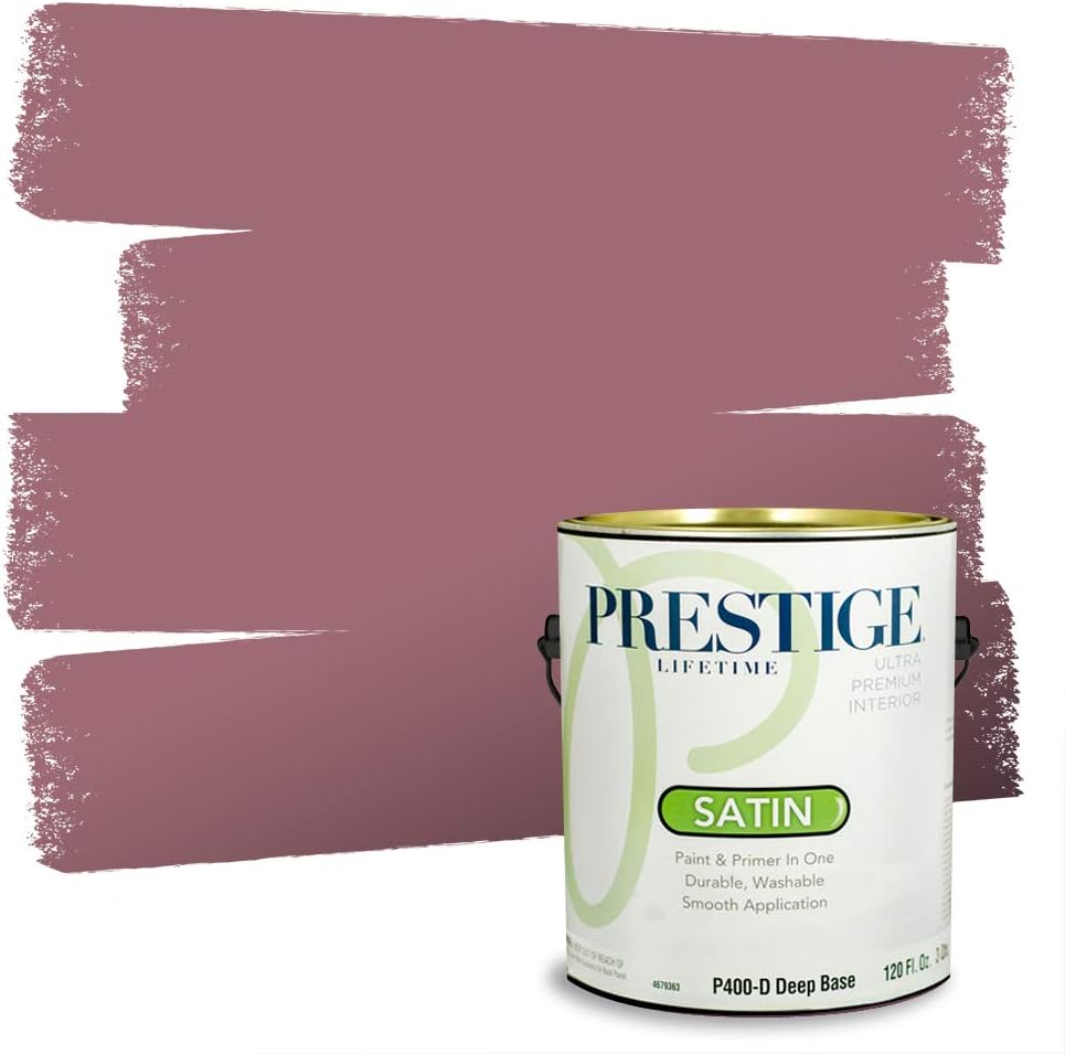 PRESTIGE E500-P-SW6303 Exterior Paint and Primer in One, 1-Gallon, Semi-Gloss, Comparable Match of Sherwin Williams Rose Colored, 1 Gallon, SW17-Rose