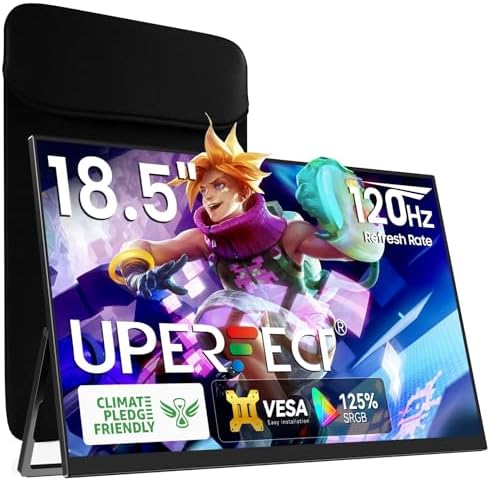 UPERFECT 18.5" 120Hz Portable Monitor, 125% sRGB Large Gaming Monitor
