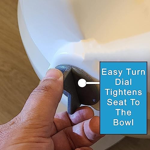 ProBasics E-Z Lock Raised Toilet Seat with Handles, 4.5" Toilet Seat Riser with Arms, Fits Most Elongated and Round Toilets, 17" Seat Width & Height