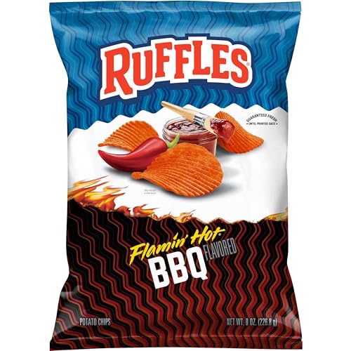 Ruffles Potato Chips, Queso, Cheddar Cheese, 8 Ounce