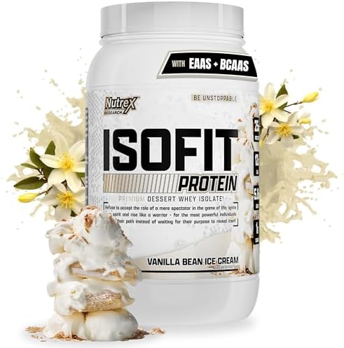 Nutrex Research IsoFit Chocolate Whey Isolate Protein Powder 100% Whey Protein Isolate | Muscle Recovery, Naturally High EAAs | Fast Absorbing, Easy Digestion | (Chocolate Shake 2lbs 30 Servings)
