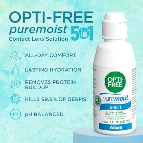 OPTI-FREE Puremoist Multi-Purpose Contact Lens Solution, 4 Fl Oz