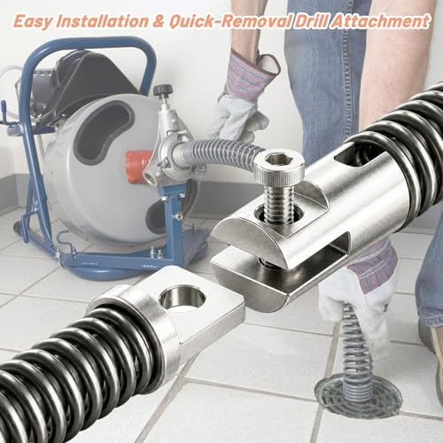 8Pcs Drain Snake Drill Attachment Cutter and Auger Kit Fit for 5/16-inch to 3/4-inch Drain Snake, Used in 50-100FT AC Drain Cleaning Machine