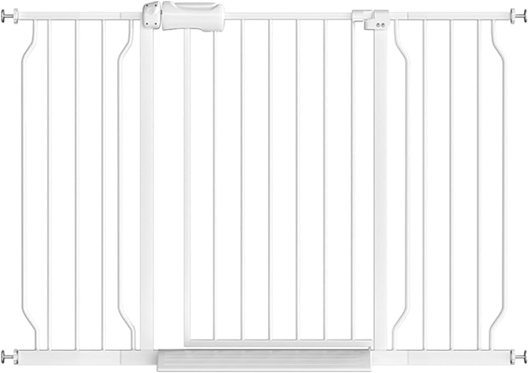 Fairy Baby Extra Wide Baby Gate for Doorways Auto Close Safety Gates for Bedroom, Fits 57.5 Inch to 62 Inch with Pressure Mounted Extention Kit, White | Pressure Mounted No Drill Pet Gate with Door, Heavy Duty Walk-Through Gate for Toddlers, Kids, Dogs,…