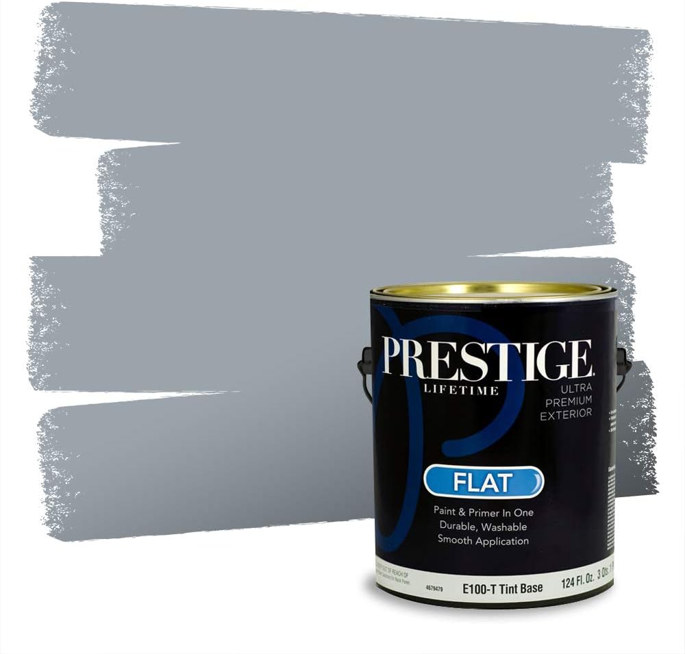 PRESTIGE Paints Exterior Paint and Primer In One, 1-Gallon, Semi-Gloss, Comparable Match of Behr* Intercoastal Gray*