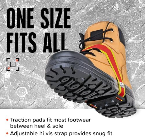 K1 Mid-Sole Ice Cleats for Men & Women - Rotatable Traction Aids For Winter Snow - Hi Vis - Low Profile