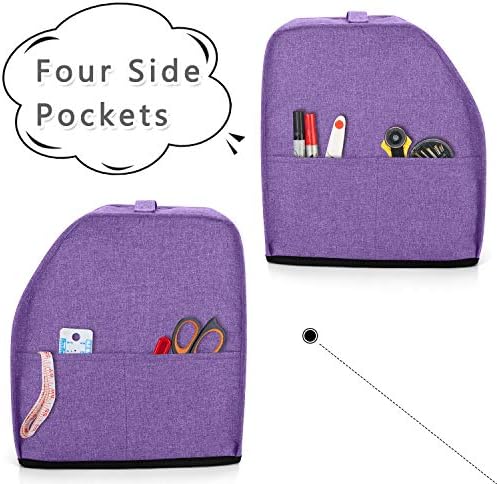 LUXJA Serger Machine Cover with Storage Pockets, Gray Dots