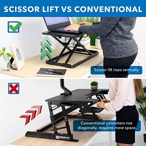 Mount-It! Standing Keyboard Tray, Height Adjustable Keyboard and Mouse Riser for Desk, Sit Stand Keyboard Platform