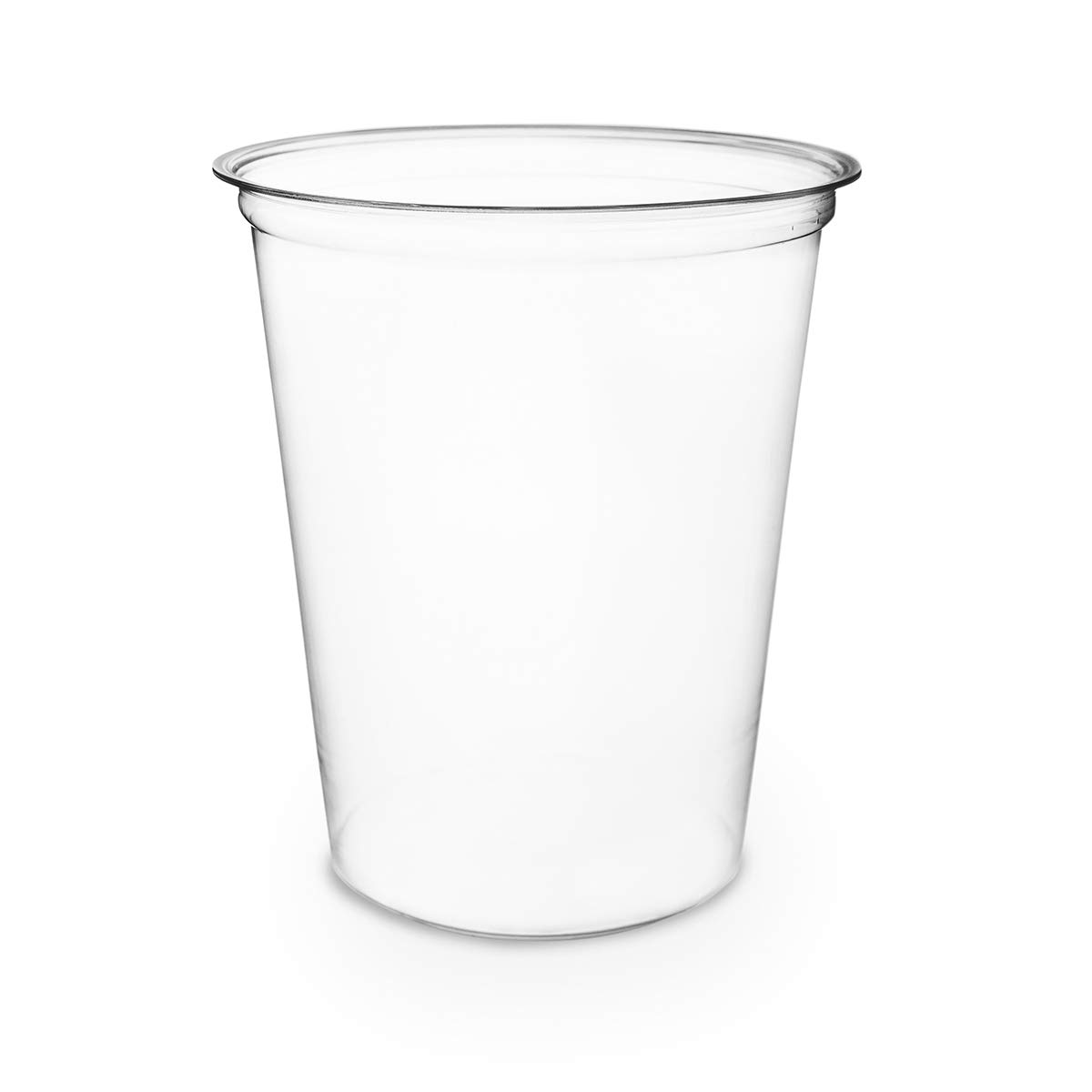 Vegware Compostable 32oz Clear Round Deli Containers, Case of 500, PLA Plastic Meal Prep, Made from PLA, A Renewable Material Made from Plants