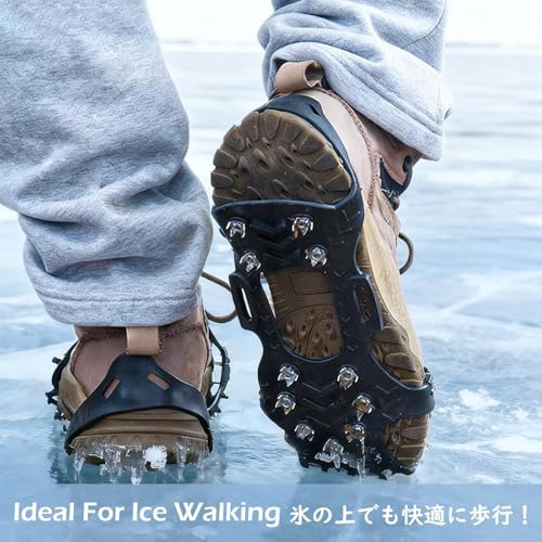 Ice Cleats for Shoes and Boots Anti Slip Ice Grips Snow Crampons Traction Cleats Hiking Fishing Walking Gear
