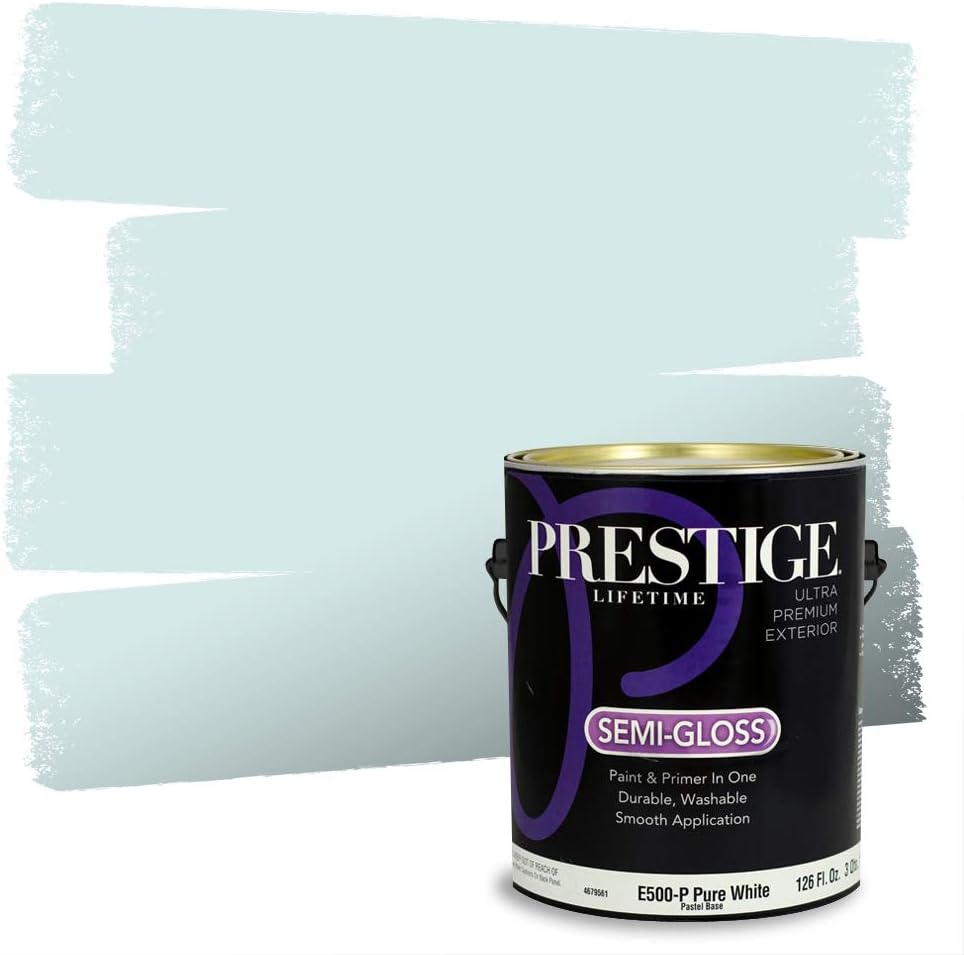 PRESTIGE Paints Exterior Paint and Primer In One, 1-Gallon, Satin, Comparable Match of Sherwin Williams* Blue Nile*