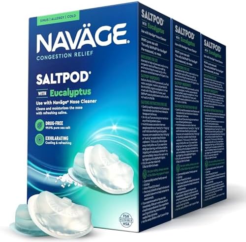 Navage® SaltPods Refills, Original Sea Salt Formula, 90 Count | Pre-Measured Precision: Clears Mucus and Irritants for Breathable, Comfortable Sinuses