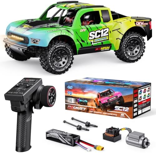 1/12 Brushless Remote Control Car RTR, 42MPH (70+Km/H 4WD Rc Short-Course Truck, Amateur-Level Rc Drift Car, Equipped with 3s 2200 Mah Battery, All-Terrain Tires, Suitable for Adults-RED