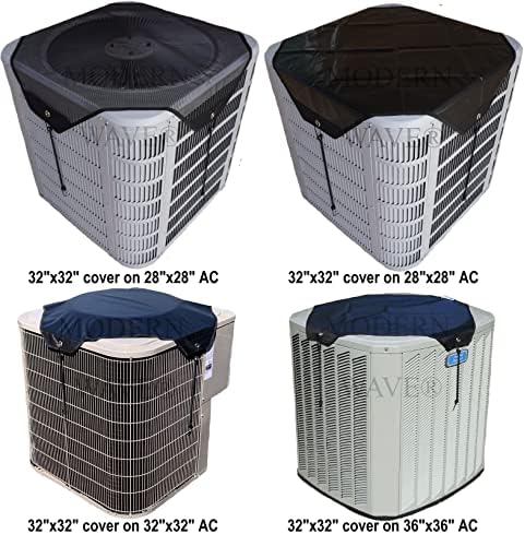 MODERN WAVE - 2 (Two) Central Air Conditioner Covers for Outside Units 36 x 36 inch - 1 (One) Top Universal Mesh Cover and 1 (One) Winter Waterproof