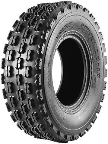 MaxAuto 22x7-10 22-7-10 Front ATV Tires Quad Sport ATV UTV Tires 22x7x10 4-Ply Mud Sand Snow and Rock Tire Tubeless Knobby Sport-tires, Set of 2