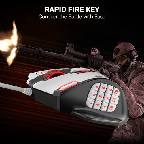 Redragon M908 Wired MMO RGB Gaming Mouse 12400 DPI Remapping Keys | Stable Lag-Free Connection, Redefine Keybinding Macro, Vibing Backlight, Ergonomic Grip Body Comfort