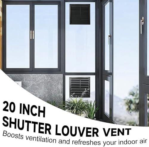 20 Inch Aluminum Automatic Exhaust Shutter Louver Vent, 2Pcs | 2Pcs Aluminum Gravity Shutters Louver for Windows Outside, Home Attics, Greenhouse Vent