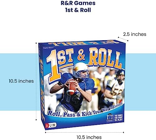 R&R Games 1st & Roll, Football Board Game for Adults and Kids, 2-4 Players, Ages 14+, Ideal for Family Night