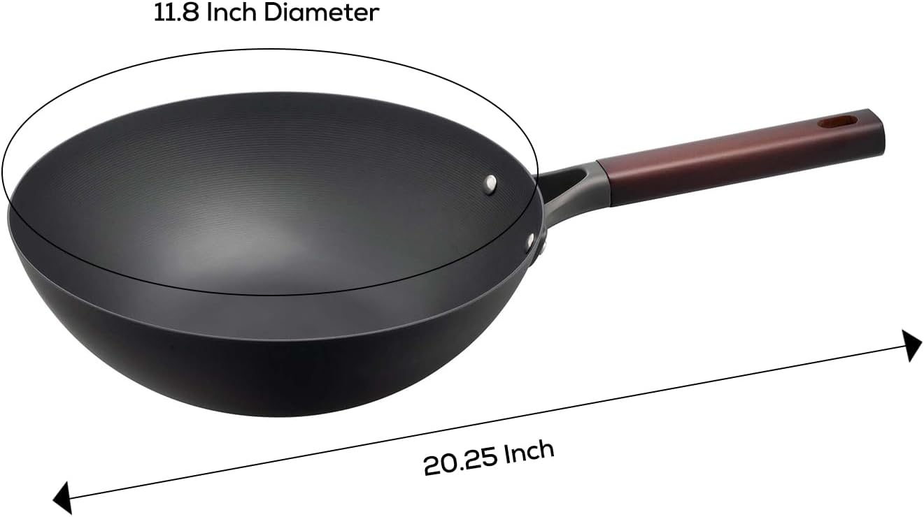 Helen's Asian Kitchen Xylan Non-Stick Wok, 12-Inch Flat Bottom Wok