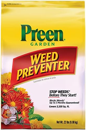 Preen Garden Weed Preventer 16 lb. Drum, Covers 2,560 sq. ft. | Pre Emergent Weed Control for Flower and Vegetable Gardens - Prevents weeds up to 3 months - Safe for use around 200 plants