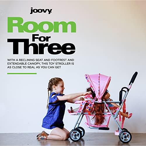 Joovy Toy Caboose Baby Doll Stroller Featuring Reclining Front Seat, Adjustable Footrest, Storage Basket, Extendable Canopy