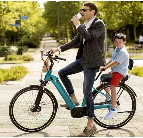 Bicycle Rear Seat Cushion Armrest Footrest Set, Kid Child Carrier Bicycle Baby Seat, Including Cushion and Backrest, Armrest Handrail, Footrests, Bell