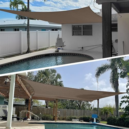 TANG 20' x 20' Sun Shade Sail with Super A Ring