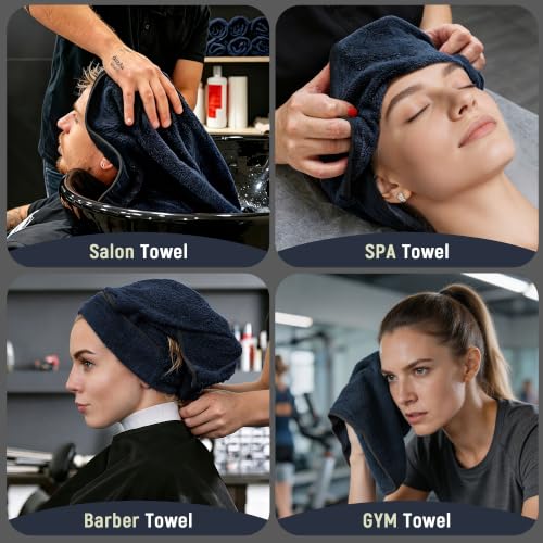 Comfy Microfiber Salon Towels 10 Pack, 29" x 16" | Soft Absorbent Quick Dry Bleach Resistant Towels, Ideal for Salon, Barber, Spa, Esthetician, Gym