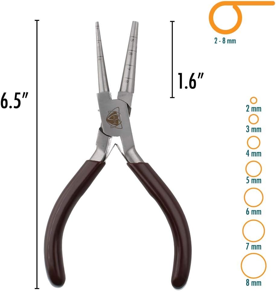 The Beadsmith Vintaj Loop Rite Pliers – Make Perfect Wire Loops in 7 Sizes (2–8mm), Jewelry Making Tool for Jump Rings