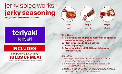 NESCO TJ-18, Jerky Spice Works, Teriyaki Flavor, 9 Count