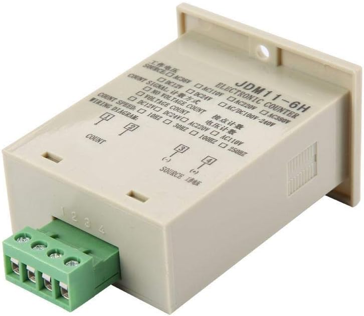 Hilitand 6 Digit Electronic Counter, JDM11-6H, Black, DC 12V/24V/36V