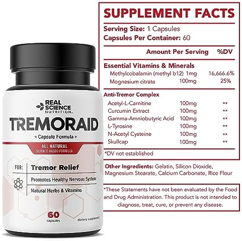 Essential Tremor Relief Supplements (60 Caps)* (3 Bottles)