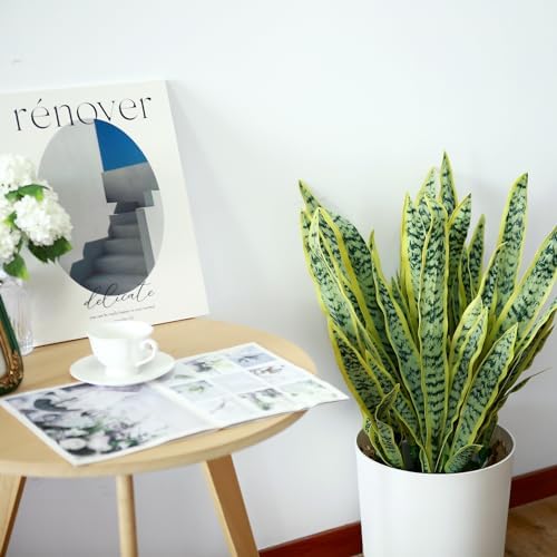 summer flower 23in Snake Plant Artificial Leaf Set 21pcs Faux Sansevieria Plant Leaves Tall Fake Snake Greenery Outdoor 4 Sizes for Indoor Home
