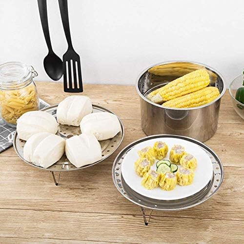 Round Stainless Steel Steamer Rack 7.6" 8.5" 9.33" 10.23" Inch Diameter Steaming Rack Stand Canner Canning Racks Stock Pot Steaming Tray Pressure