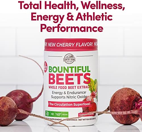 Country Farms Bountiful Beets, Wholefood Beet Extract Superfood, Helps Support Healthy Circulation and Promote Energy, Nitric Oxide Boost