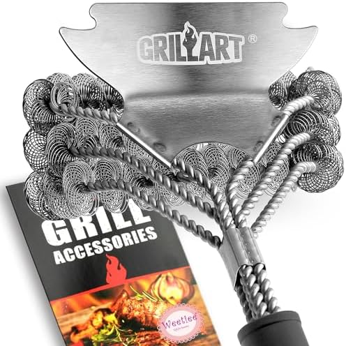 Grill Brush and Scraper Bristle Free – Safe BBQ Brush for Grill – 18'' Stainless Grill Grate Cleaner - Safe Grill Accessories for