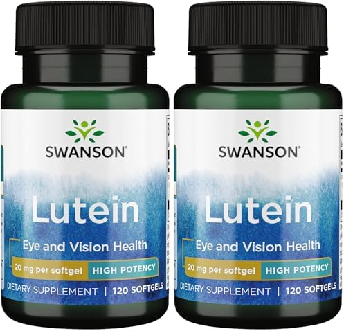 Swanson Lutein Eye Health Supplement, 20 mg, 120 Softgels | Sourced from Marigold Flowers, Promotes a Healthy Retina and Macula and Helps Fight Eye Fatigue and Eye Strain