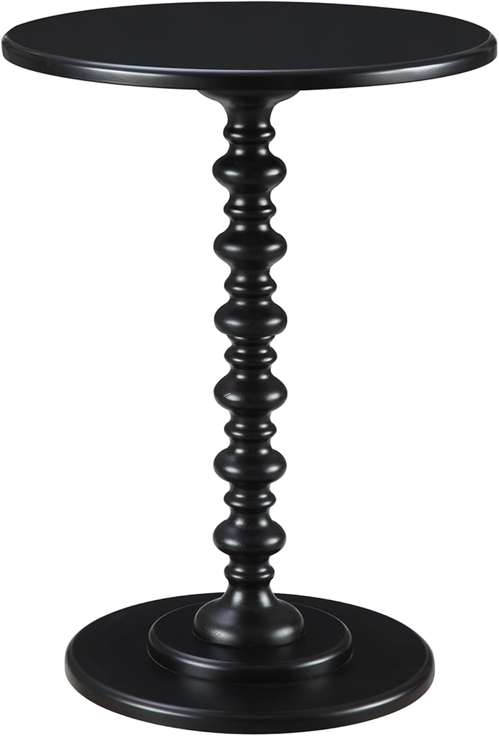 Convenience Concepts Palm Beach Spindle Table 17.75" - Traditional Round End Table for Living Room, Turned Solid Wood Side Table, Classic Display Pedestal Table, Espresso